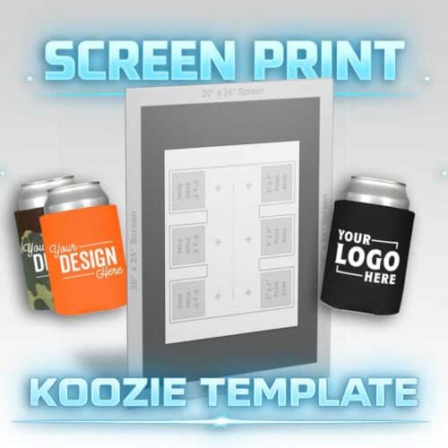Screen print koozie registration and platen template