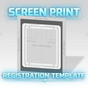 Screen print art registration template for multiple color prints
