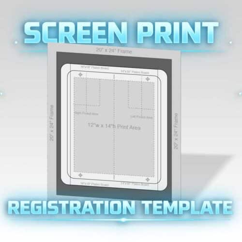 Screen print art registration template for multiple color prints